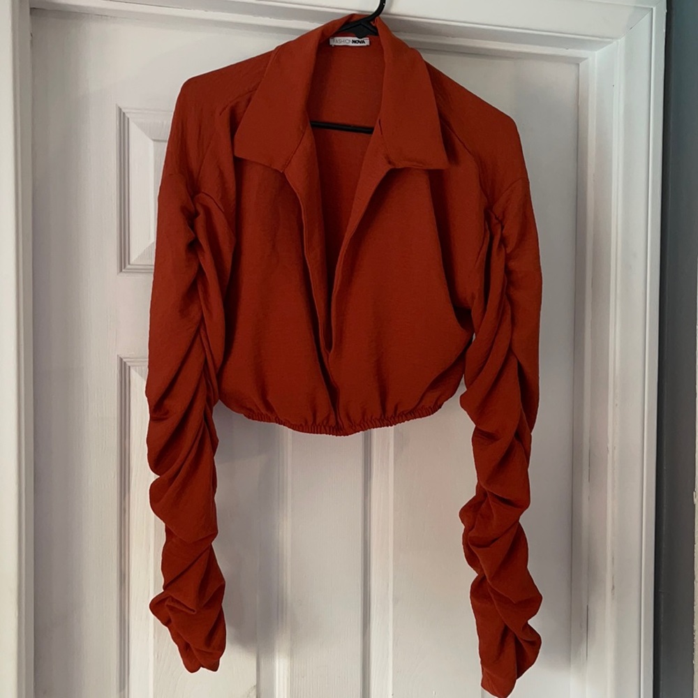 Please don’t ruche me too! crop top (peach color)